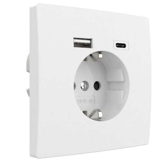 2USB inCharge PRO Monoblock USB AC outlet 15.0W/3.0A, showed from the side