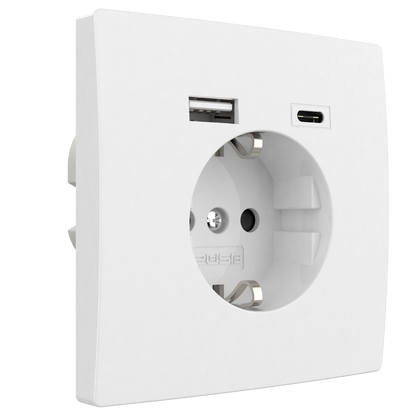 2USB inCharge PRO Monoblock USB AC outlet 15.0W/3.0A, showed from the side 